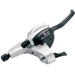 Шифтер велосипедный SHIMANO ST-M760 XT, левый, с тормозной ручкой, 3 скорости, с тросами и оплетками, KSTM760LB, изображение  - НаВелосипеде.рф