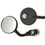 Зеркало велосипедное TBS CL-129, 3", круглое на гибкой ножке с белым катафотом, CL-129, изображение  - НаВелосипеде.рф