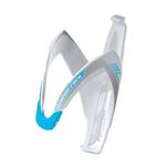 Флягодержатель Elite, Custom Race, fiberglass, белый глянец, логотип синий, EL00 616 108, изображение  - НаВелосипеде.рф