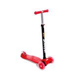 Самокат детский Maxi-21st scooter, регулируемый руль,четырёхколёсный, светящиеся колеса, до 60кг красный 00-170076-1, изображение  - НаВелосипеде.рф