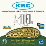 Цепь велосипедная KMC X11EL 11скоростей, 118L, золотая, BXEL11T4, изображение  - НаВелосипеде.рф