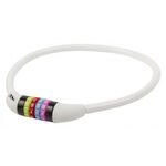 Велосипедный замок M-WAVE тросовый, кодовый, (цветные символы) 12 х 650 мм силиконовый белый, 5-231052, изображение  - НаВелосипеде.рф