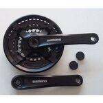 Система шатунов велосипедная SHIMANO FC-TY501, 175мм, 42/34/24T, под квадрат, под 6-8 скоростей, чёрная, AFCTY501E244XLX, изображение  - НаВелосипеде.рф