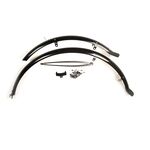 Комплект крыльев Vinca Sport удлин. с резиновой защитой на концах, 28", ширина 45мм, пластик, черный, HN 12-1 (28"), изображение  - НаВелосипеде.рф