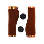 Грипсы велосипедные Vinca Sport, c металическими зажимами, замша, 137 мм, HL-G 02 brown, изображение  - НаВелосипеде.рф