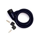 Велосипедный замок Vinca Sport, тросовый, на ключ, с защитой от влаги, 10 х 1200мм, черный, VS 565 black, изображение  - НаВелосипеде.рф
