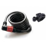 Велосипедный замок HANDYWAY спиральный тросовый, кодовый, с креплением, 8 x 1800мм, чёрный, CL-838W/BL-888, изображение  - НаВелосипеде.рф