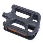 Педали МТВ пластиковые HORST, с отражателями, с шарикоподшипниками, резьба 1/2", черные, 00-170288, изображение  - НаВелосипеде.рф