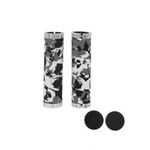 Ручки на руль для велосипеда TBS, 130 мм, 2 грипстопа, материал: ЭВА, белый/серый/чёрный, HL-G215B, изображение  - НаВелосипеде.рф