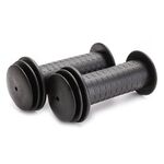 Ручки на руль детские M-Wave для БЕГОВЕЛОВ, резиновые, 95мм с торцевой защитой, черные, 00-170447, изображение  - НаВелосипеде.рф