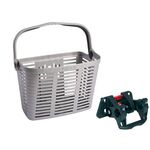 Велокорзина BELLELLI PLAZA , передняя, на руль, серая, 01PLZ070000, изображение  - НаВелосипеде.рф