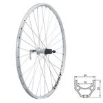 Колесо заднее KELLY'S KLS DRAFT, 28/29", двойной обод 32Н, 8-10 скоростей, с эксцентриком, серебристое, ZKE18521, изображение  - НаВелосипеде.рф