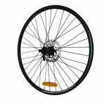 Колесо Gravity переднее 26", 36 спиц с тормозным диском 160 мм, черный, втулка SHIMANO, CENTER LOCK, ZXX18755, изображение  - НаВелосипеде.рф