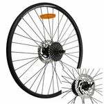 Колесо Gravity заднее 26" 36 спиц с тормозным диском 160 мм, обод алюминий, черный, эксцентрик, ZXX18799, изображение  - НаВелосипеде.рф