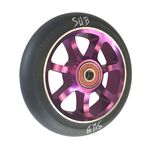 Колесо для ТРЮКОВОГО самоката, фрезер.алюм,с подш. ABEC9 110мм SUB фиолет.-черное, 00-180114, изображение  - НаВелосипеде.рф