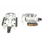 Педали TBS  CJ-9001, МТВ, сталь, алюминиевая рамка, ось 9/16", с подшипниками и отражателем, CJ-9001, изображение  - НаВелосипеде.рф