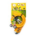 Велосипедный замок Vinca Sport детский, тросовый, на ключ, c брелоком, 12 х 1000мм, желтый, VS 560 yellow Travel, изображение  - НаВелосипеде.рф