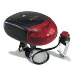 Фонарь сигнальный SOLO, 6 диодов, 8 звуковых сигналов, крепится на руль, красный, в торговойупаковке, SL-218A, изображение  - НаВелосипеде.рф