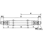 Вал каретки M-Wave под гайку 5-263226 , изображение  - НаВелосипеде.рф