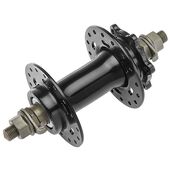 Втулка велосипедная Stels AE-806FD, передняя, 32H, 3/8х100х140 мм, под дисковый тормоз, на гайках, сталь, чёрный, 130236, изображение  - НаВелосипеде.рф