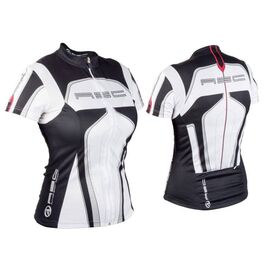 Велофутболка AUTHOR женская Lady Sport 12B Blk/Wht черно-белая с молнией S, 8-7063003, изображение  - НаВелосипеде.рф
