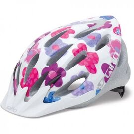 Велошлем детский Giro FLUME white/pink fab flowers, Вариант 00-00019673: Размер: U (50-57 см), изображение  - НаВелосипеде.рф