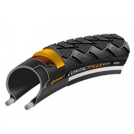 Покрышка велосипедная Continental CONTACT Plus, 28", 37-622, Reflex, 180TPI, SafetyPlusBreaker, E50, черная, 101005, изображение  - НаВелосипеде.рф
