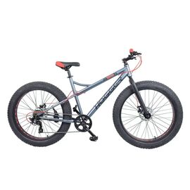 Велосипед HOGGER 26", 7 скоростей, Fat Bike, 2019, Вариант УТ-00136986: Рама: 18" (Рост: 167-178 см), Цвет: серый, изображение  - НаВелосипеде.рф