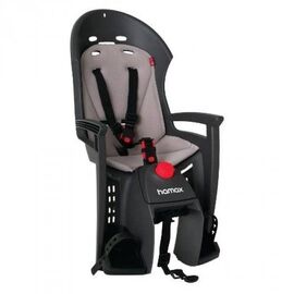 Детское велокресло Hamax Siesta Plus Lightweight Carrier, на багажник, серое, до 22 кг, изображение  - НаВелосипеде.рф