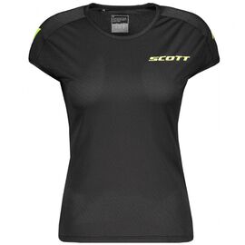 Футболка велосипедная женская SCOTT Promo Run, короткий рукав, black/yellow, 270185-1040, Вариант УТ-00142423: Размер: L, изображение  - НаВелосипеде.рф