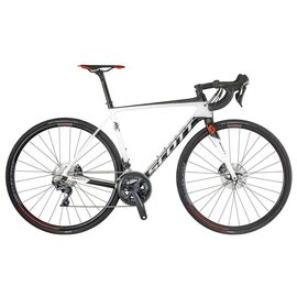 Шоссейный велосипед SCOTT Addict RC 20 disc, 28", 2018, Вариант УТ-00143328: Рама: M 54 cm (Рост: 170 - 178 cm), Цвет: бело-черный , изображение  - НаВелосипеде.рф