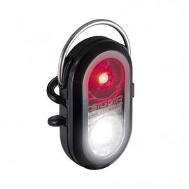 Фонарик безопасности SIGMA SPORT MICRO DUO чёрный: красный и белый LED, заметность с 50м, 2019, 17250, изображение  - НаВелосипеде.рф