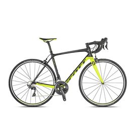 Шоссейный велосипед Scott Addict 10 28" 2019, Вариант УТ-00143430: Рама: M/ 54 (Рост: 169–179 см), Цвет: черно-желтый, изображение  - НаВелосипеде.рф