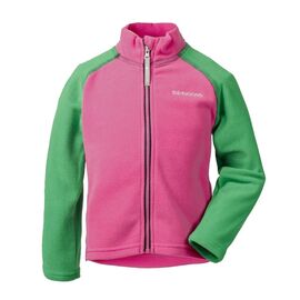 Куртка детская Didriksons MONTE MICROFLEECE, розовый с зеленым, 502008, Вариант УТ-00136026: Рост: 100, изображение  - НаВелосипеде.рф