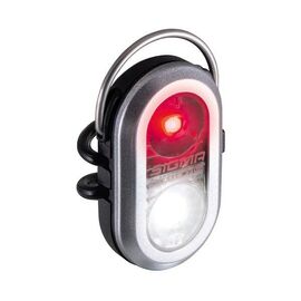 Фонарик безопасности SIGMA SPORT MICRO DUO серебристый: красный и белый LED, заметность с 50м, 2019, 17252, изображение  - НаВелосипеде.рф