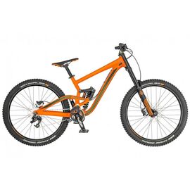 Двухподвесный велосипед Scott Gambler 730 27,5" 2019, Вариант УТ-00156461: Рама: L (Рост: >180 см), Цвет: оранжевый/зеленый, изображение  - НаВелосипеде.рф