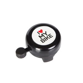 Звонок велосипедный Green Cycle GBL-251 I love my bike, cтальной, черный, BEL-88-42, изображение  - НаВелосипеде.рф