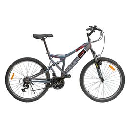 Двухподвесный велосипед Gravity TOP GUN 26" 2019, Вариант УТ-00153221: Рама: 18" (Рост: 172 — 176 см), Цвет: серебристый, изображение  - НаВелосипеде.рф