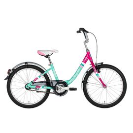 Детский велосипед KELLYS Cindy 20" 2019, Вариант УТ-00158200: Возраст: 6-9 лет (Рост: 105–135 см), Цвет: розовый/салатовый, изображение  - НаВелосипеде.рф