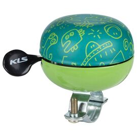 Звонок KELLY'S Bell 60, 60мм, сталь, "детские рисунки", зелёный, NKE19789, изображение  - НаВелосипеде.рф