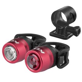 Комплект освещения KLS IO USB красный: 50лм/15лм, алюминиевый корпус, 0,5W Cree LED, изображение  - НаВелосипеде.рф