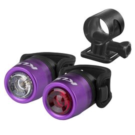 Комплект освещения KELLYS IO USB фиолетовый: 50лм/15лм, алюминиевый корпус, 0,5W Cree LED, 74130, изображение  - НаВелосипеде.рф