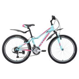 Подростковый велосипед Stark Bliss 24.1 V 24" 2018, Вариант УТ-00155462: Возраст: 8-13 (Рост: 125 - 150 см), Цвет: голубо-розовый, изображение  - НаВелосипеде.рф