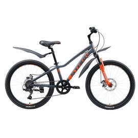 Подростковый велосипед Stark Rocket 24.1 D 24" 2019, Вариант УТ-00157195: Возраст: 9-15 (Рост: 125 - 150 см), Цвет: серый/оранжевый, изображение  - НаВелосипеде.рф