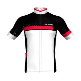 Веломайка с коротким рукавом Biemme Polka, бело-красно-черный 2019, A12J2022M, Вариант УТ-00153648: Возраст: L, изображение  - НаВелосипеде.рф