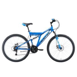 Двухподвесный велосипед Black One Phantom FS 26 D 26" 2019, Вариант УТ-00156634: Рама: 16" (Рост: 155 - 170 см), Цвет: голубой/чёрный/белый, изображение  - НаВелосипеде.рф