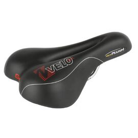 Седло велосипедное Velo Plush Gel, анатомическая форма, 477 г, черное, 250246, изображение  - НаВелосипеде.рф