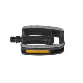 Велопедали M-WAVE Steady C Eco, алюминиевая, черная, с отражателями, 311041, изображение  - НаВелосипеде.рф
