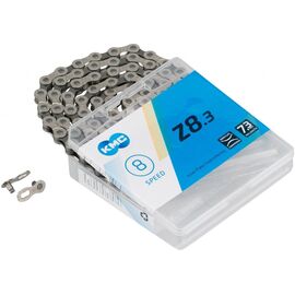 Велосипедная цепь KMC Z8.3, 8 скоростей, 1/2X3/32"Х114, серая, в торговой упаковке, Z8.3, изображение  - НаВелосипеде.рф