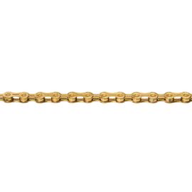 Велосипедная цепь КМС X-11-EL Gold, для Campagnolo/Shimano, 11 скоростей, 114 звеньев, 301070, изображение  - НаВелосипеде.рф